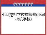 小河挖机学校有哪些(小河挖机学校)