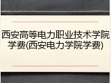 西安高等电力职业技术学院学费(西安电力学院学费)