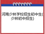 河南少林学校招生初中生(少林初中招生)