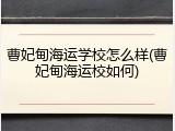 曹妃甸海运学校怎么样(曹妃甸海运校如何)