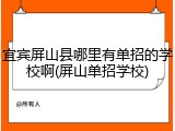 宜宾屏山县哪里有单招的学校啊(屏山单招学校)