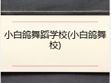 小白鸽舞蹈学校(小白鸽舞校)