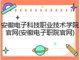 安徽电子科技职业技术学院官网(安徽电子职院官网)