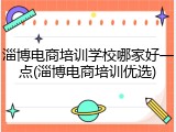 淄博电商培训学校哪家好一点(淄博电商培训优选)
