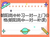 朝阳高中补习一对一上门价格(朝阳高中一对一补课)