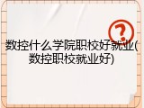 数控什么学院职校好就业(数控职校就业好)