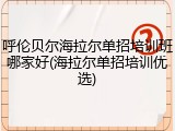 呼伦贝尔海拉尔单招培训班哪家好(海拉尔单招培训优选)