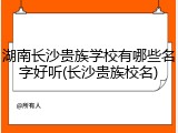 湖南长沙贵族学校有哪些名字好听(长沙贵族校名)