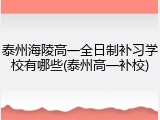 泰州海陵高一全日制补习学校有哪些(泰州高一补校)