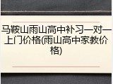 马鞍山雨山高中补习一对一上门价格(雨山高中家教价格)