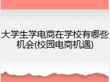 大学生学电商在学校有哪些机会(校园电商机遇)