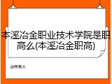 本溪冶金职业技术学院是职高么(本溪冶金职高)
