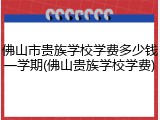 佛山市贵族学校学费多少钱一学期(佛山贵族学校学费)