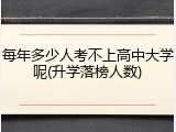 每年多少人考不上高中大学呢(升学落榜人数)