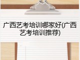 广西艺考培训哪家好(广西艺考培训推荐)