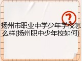 扬州市职业中学少年学校怎么样(扬州职中少年校如何)