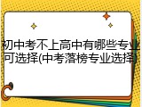 初中考不上高中有哪些专业可选择(中考落榜专业选择)