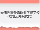 云南外事外语职业学院学校代码(云外院代码)