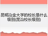 昆明冶金大学的校长是什么级别(昆冶校长级别)