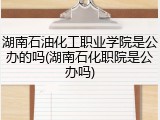 湖南石油化工职业学院是公办的吗(湖南石化职院是公办吗)