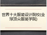 世界十大服装设计院校(全球顶尖服装学院)