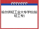 哈尔滨轻工业大专学校(哈轻工专)