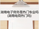 湖南电子商务是热门专业吗(湖南电商热门吗)