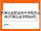 天津冶金职业技术学院怎么样(天津冶金学院如何)