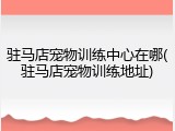 驻马店宠物训练中心在哪(驻马店宠物训练地址)