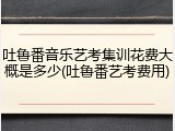 吐鲁番音乐艺考集训花费大概是多少(吐鲁番艺考费用)