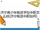 济宁青少年叛逆学校中职怎么样(济宁叛逆中职如何)