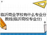 临沂商业学校有什么专业分数线(临沂商校专业分)