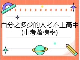 百分之多少的人考不上高中(中考落榜率)
