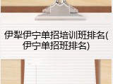 伊犁伊宁单招培训班排名(伊宁单招班排名)