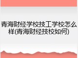 青海财经学校技工学校怎么样(青海财经技校如何)