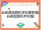 台前县挖掘机学校哪家强(台前挖掘机学校强)