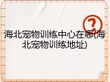 海北宠物训练中心在哪(海北宠物训练地址)
