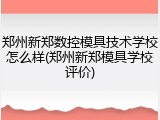郑州新郑数控模具技术学校怎么样(郑州新郑模具学校评价)