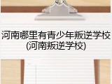 河南哪里有青少年叛逆学校(河南叛逆学校)