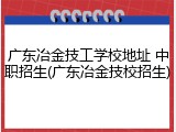 广东冶金技工学校地址 中职招生(广东冶金技校招生)