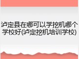 泸定县在哪可以学挖机哪个学校好(泸定挖机培训学校)