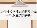 冶金技校学什么的啊多少钱一年(冶金技校学费)