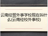 云南经贸外事学校现在叫什么(云南经校外事校)
