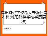 咸阳财经学校是大专吗还是本科(咸阳财经学校学历层次)