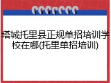 塔城托里县正规单招培训学校在哪(托里单招培训)
