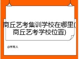 商丘艺考集训学校在哪里(商丘艺考学校位置)