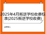 2025年4月叛逆学校收费标准(2025叛逆学校收费)
