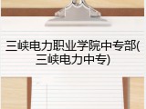 三峡电力职业学院中专部(三峡电力中专)