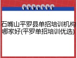 石嘴山平罗县单招培训机构哪家好(平罗单招培训优选)