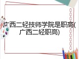广西二轻技师学院是职高(广西二轻职高)
